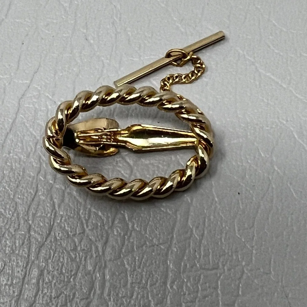Vintage Swank Oval Tie Clip Mens Womens Gold Tone Open Oval‎